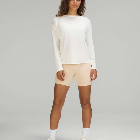 Lululemon Modal-Blend Open-Back Long Sleeve Shirt Lemon Sorbet - Picture 2 of 8